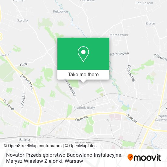 Novator Przedsiębiorstwo Budowlano-Instalacyjne. Małysz Wiesław Zielonki map