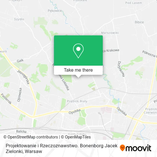 Карта Projektowanie i Rzeczoznawstwo. Bonenborg Jacek Zielonki