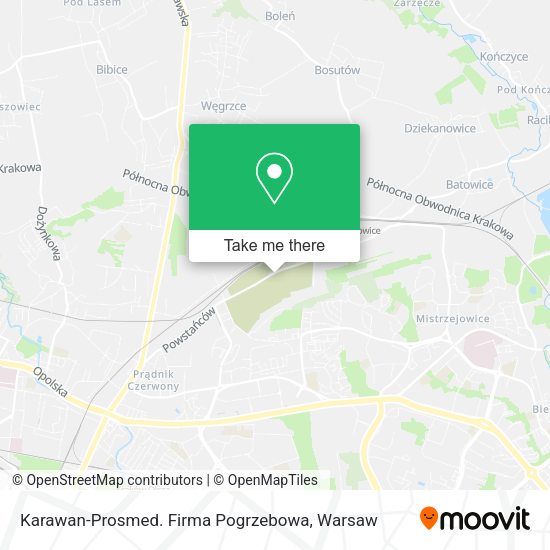 Karawan-Prosmed. Firma Pogrzebowa map