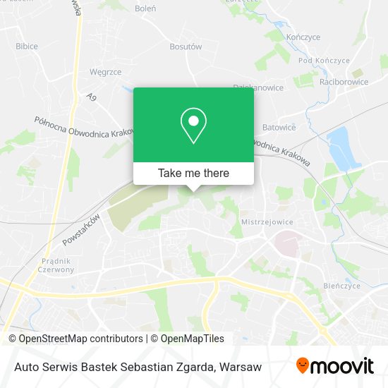 Auto Serwis Bastek Sebastian Zgarda map