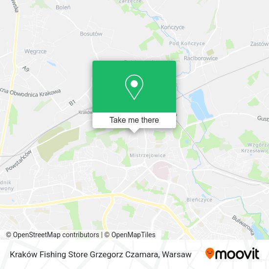 Kraków Fishing Store Grzegorz Czamara map