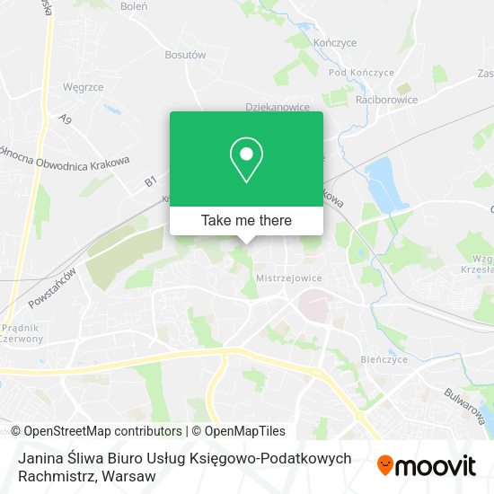 Janina Śliwa Biuro Usług Księgowo-Podatkowych Rachmistrz map