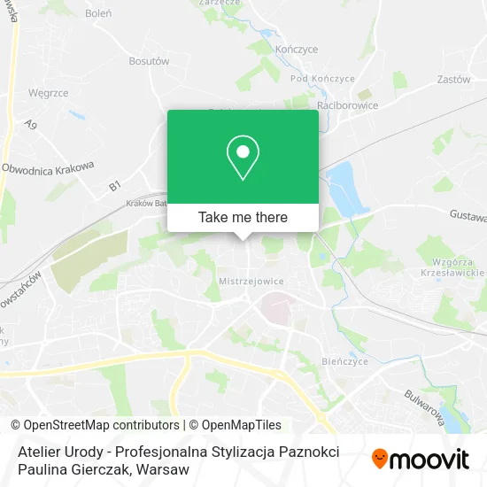 Карта Atelier Urody - Profesjonalna Stylizacja Paznokci Paulina Gierczak