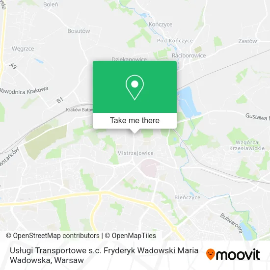 Карта Usługi Transportowe s.c. Fryderyk Wadowski Maria Wadowska