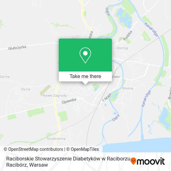 Raciborskie Stowarzyszenie Diabetyków w Raciborzu Racibórz map