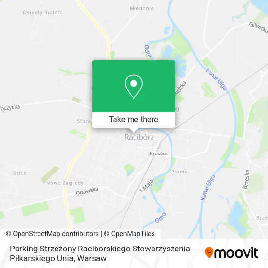 Parking Strzeżony Raciborskiego Stowarzyszenia Piłkarskiego Unia map