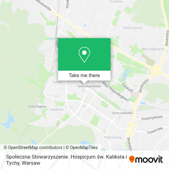 Społeczne Stowarzyszenie. Hospicjum św. Kaliksta i Tychy map