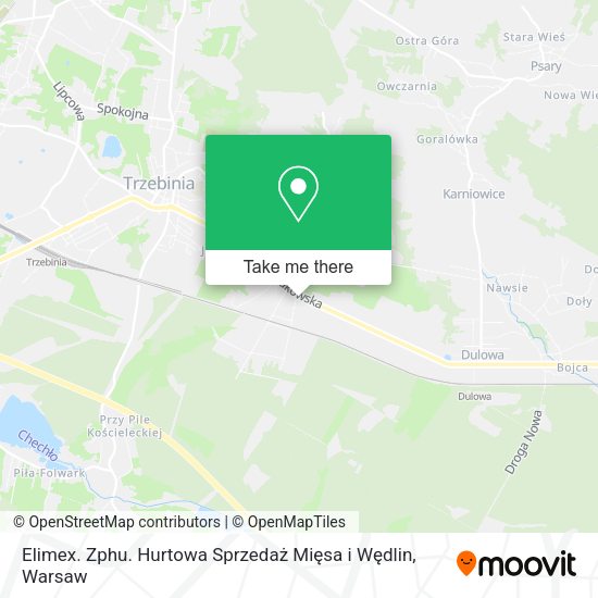 Elimex. Zphu. Hurtowa Sprzedaż Mięsa i Wędlin map