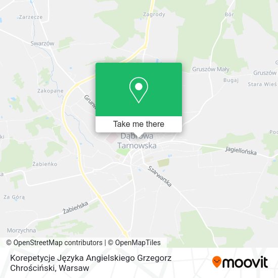 Korepetycje Języka Angielskiego Grzegorz Chrościński map