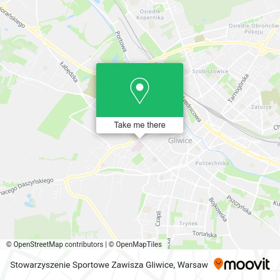 Карта Stowarzyszenie Sportowe Zawisza Gliwice