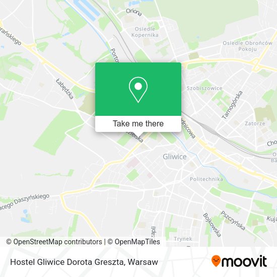 Hostel Gliwice Dorota Greszta map