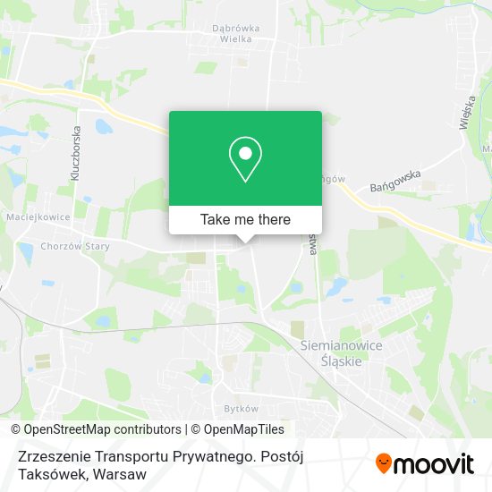 Карта Zrzeszenie Transportu Prywatnego. Postój Taksówek