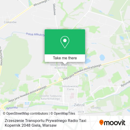 Zrzeszenie Transportu Prywatnego Radio Taxi Kopernik 2048 Giela map