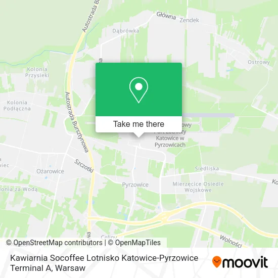 Карта Kawiarnia Socoffee Lotnisko Katowice-Pyrzowice Terminal A