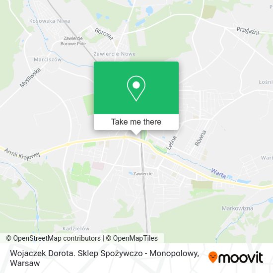 Wojaczek Dorota. Sklep Spożywczo - Monopolowy map