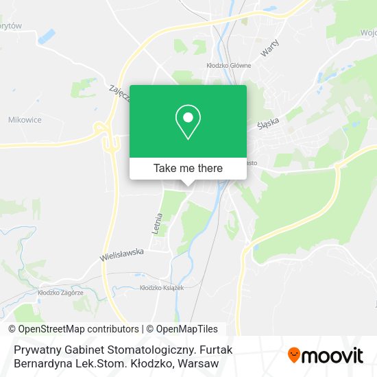 Prywatny Gabinet Stomatologiczny. Furtak Bernardyna Lek.Stom. Kłodzko map