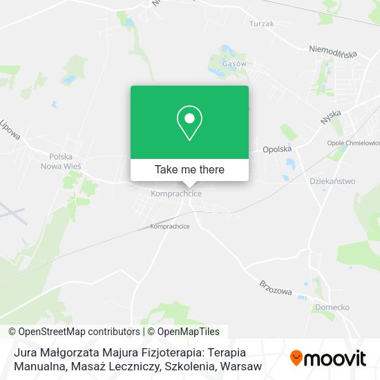 Карта Jura Małgorzata Majura Fizjoterapia: Terapia Manualna, Masaż Leczniczy, Szkolenia