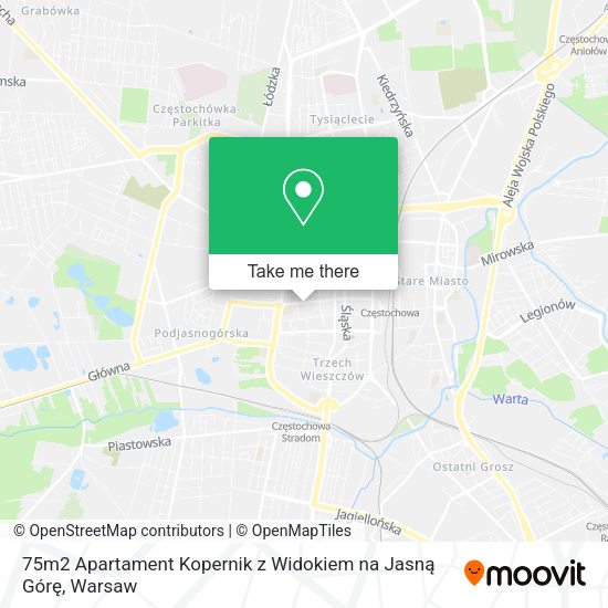 75m2 Apartament Kopernik z Widokiem na Jasną Górę map