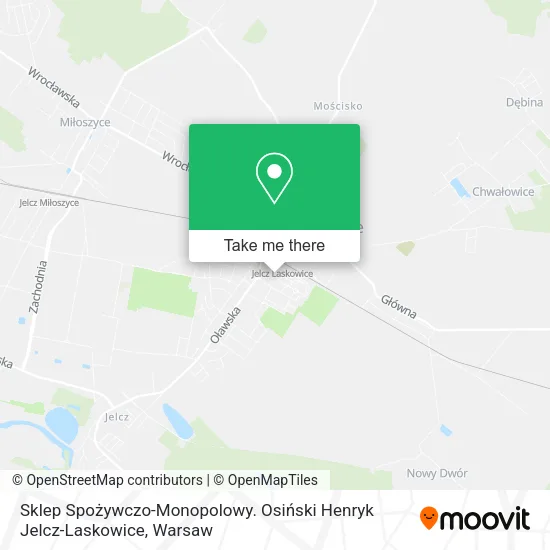 Карта Sklep Spożywczo-Monopolowy. Osiński Henryk Jelcz-Laskowice