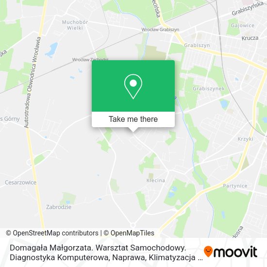 Domagała Małgorzata. Warsztat Samochodowy. Diagnostyka Komputerowa, Naprawa, Klimatyzacja - Serwis map