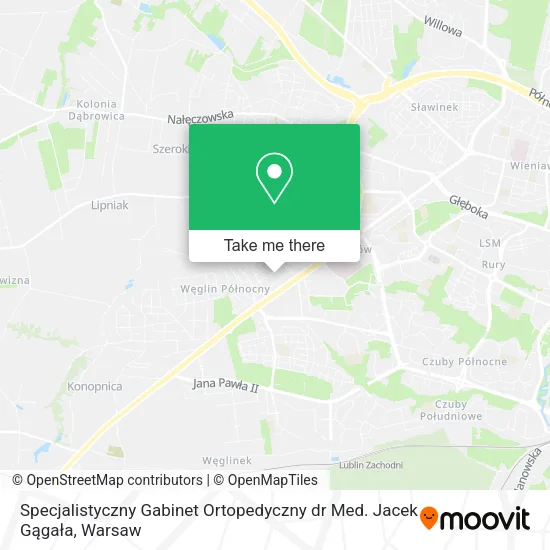 Specjalistyczny Gabinet Ortopedyczny dr Med. Jacek Gągała map
