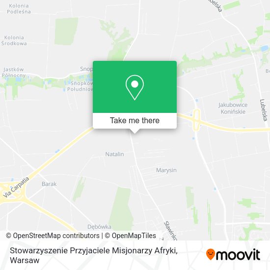 Карта Stowarzyszenie Przyjaciele Misjonarzy Afryki