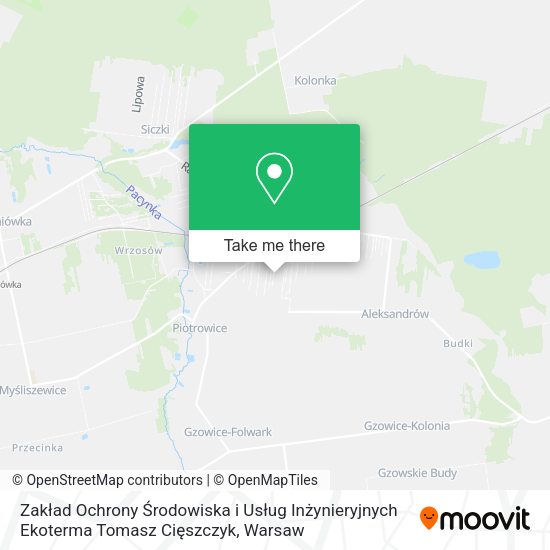 Zakład Ochrony Środowiska i Usług Inżynieryjnych Ekoterma Tomasz Cięszczyk map