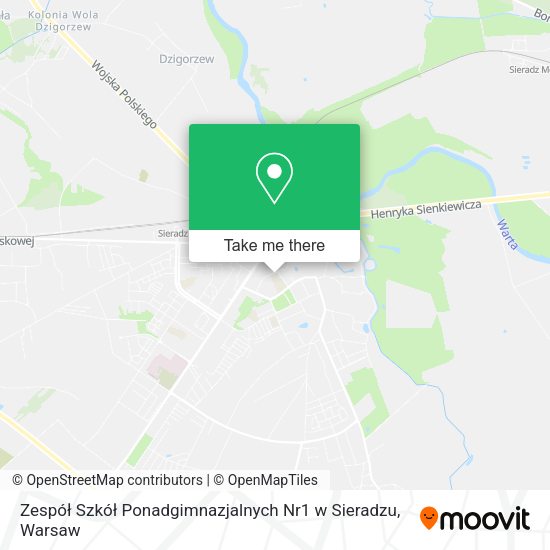 Zespół Szkół Ponadgimnazjalnych Nr1 w Sieradzu map