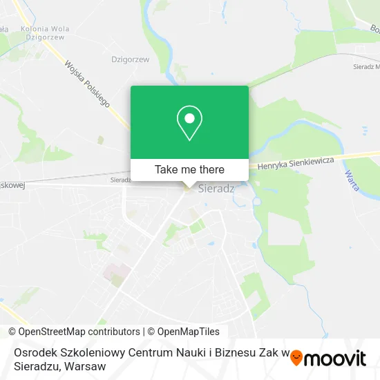 Карта Osrodek Szkoleniowy Centrum Nauki i Biznesu Zak w Sieradzu