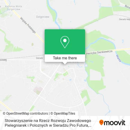Stowarzyszenie na Rzecz Rozwoju Zawodowego Pielegniarek i Poloznych w Sieradzu Pro Futura map