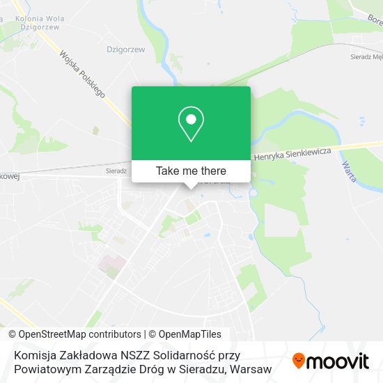 Komisja Zakładowa NSZZ Solidarność przy Powiatowym Zarządzie Dróg w Sieradzu map