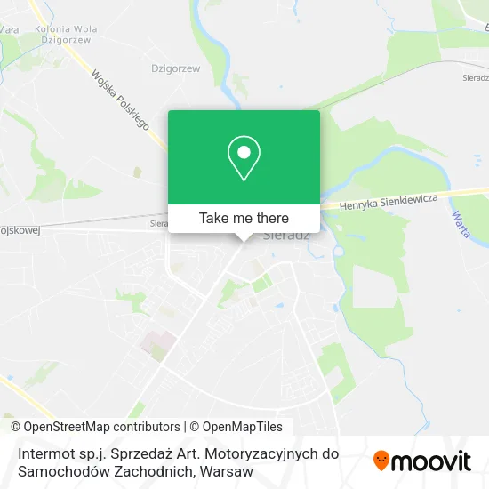 Карта Intermot sp.j. Sprzedaż Art. Motoryzacyjnych do Samochodów Zachodnich