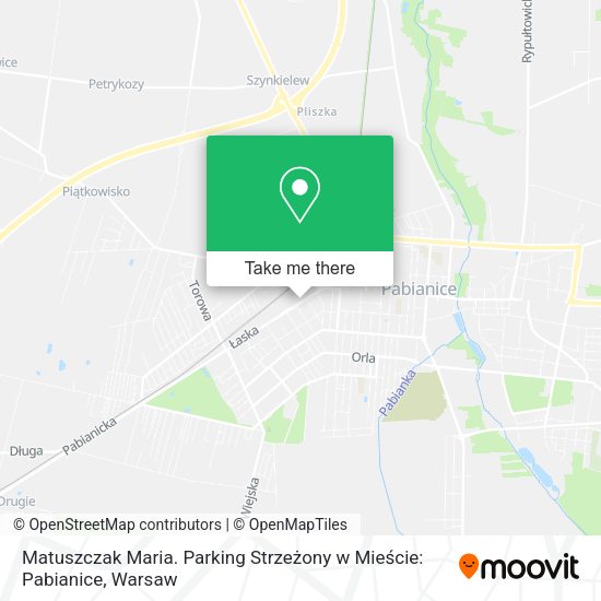 Matuszczak Maria. Parking Strzeżony w Mieście: Pabianice map