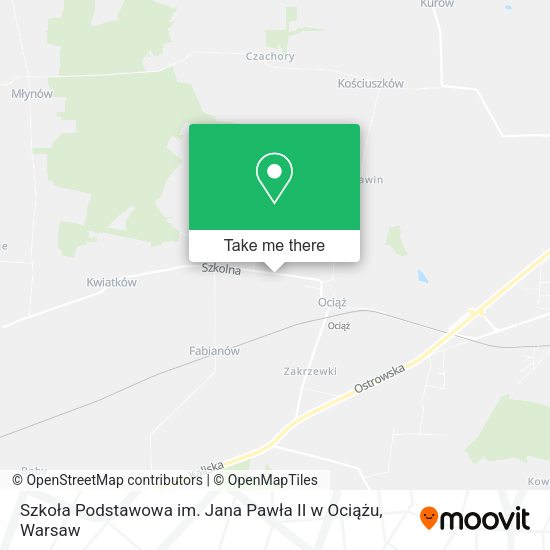 Szkoła Podstawowa im. Jana Pawła II w Ociążu map