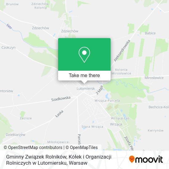 Gminny Związek Rolników, Kółek i Organizacji Rolniczych w Lutomiersku map