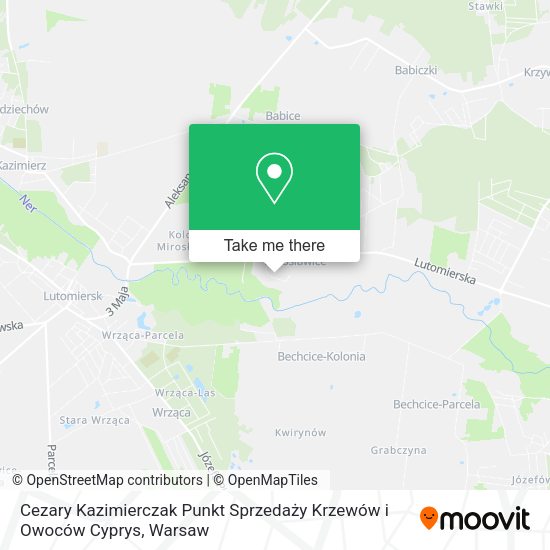 Cezary Kazimierczak Punkt Sprzedaży Krzewów i Owoców Cyprys map