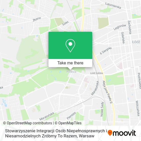 Stowarzyszenie Integracji Osób Niepełnosprawnych i Niesamodzielnych Zróbmy To Razem map