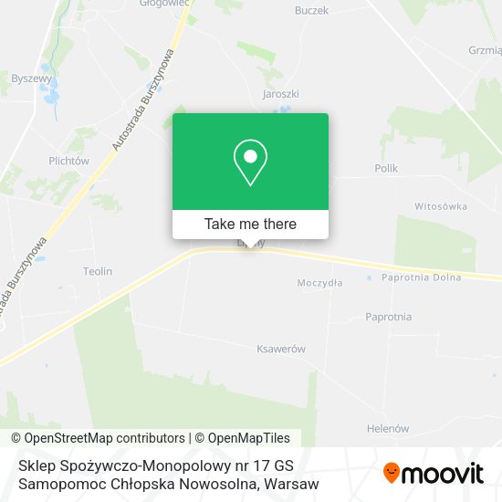 Sklep Spożywczo-Monopolowy nr 17 GS Samopomoc Chłopska Nowosolna map