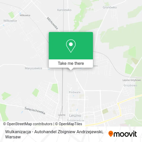 Карта Wulkanizacja - Autohandel Zbigniew Andrzejewski