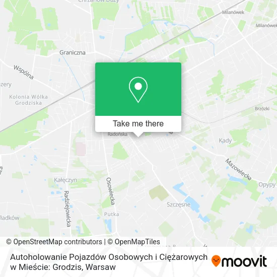 Карта Autoholowanie Pojazdów Osobowych i Ciężarowych w Mieście: Grodzis
