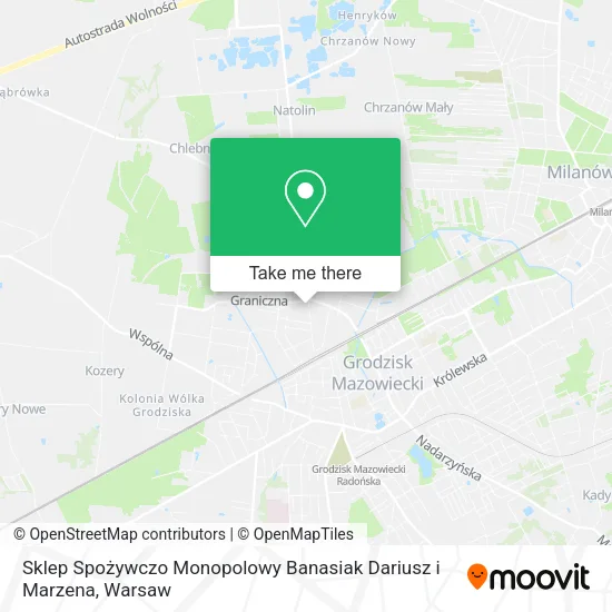 Карта Sklep Spożywczo Monopolowy Banasiak Dariusz i Marzena