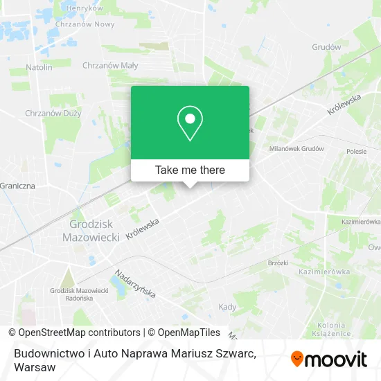 Карта Budownictwo i Auto Naprawa Mariusz Szwarc