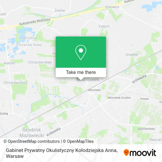 Карта Gabinet Prywatny Okulistyczny Kołodziejska Anna