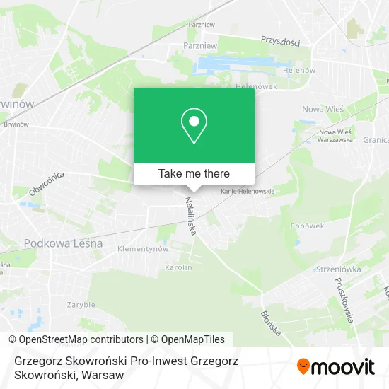 Карта Grzegorz Skowroński Pro-Inwest Grzegorz Skowroński