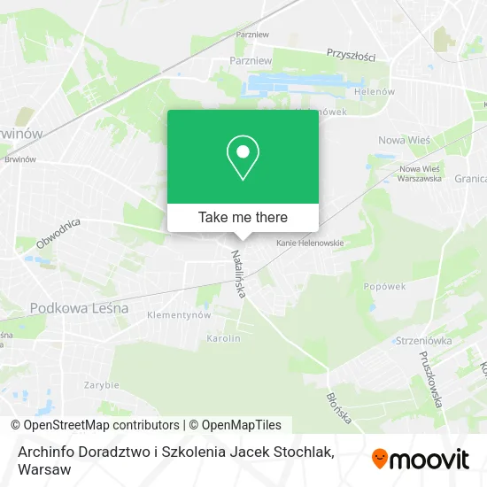 Карта Archinfo Doradztwo i Szkolenia Jacek Stochlak