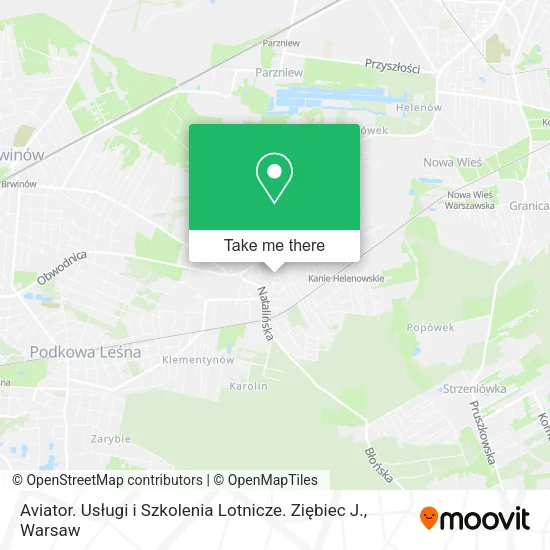 Aviator. Usługi i Szkolenia Lotnicze. Ziębiec J. map