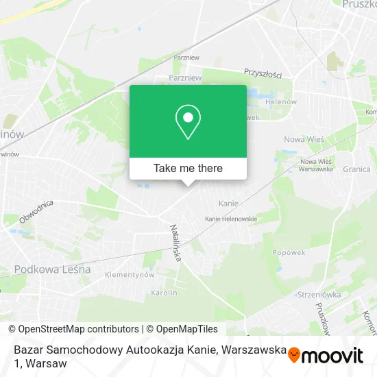 Карта Bazar Samochodowy Autookazja Kanie, Warszawska 1