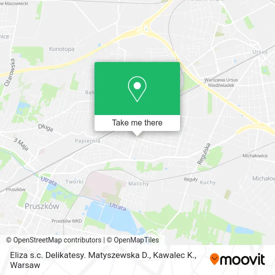 Карта Eliza s.c. Delikatesy. Matyszewska D., Kawalec K.