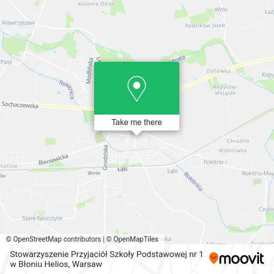 Карта Stowarzyszenie Przyjaciół Szkoły Podstawowej nr 1 w Błoniu Helios