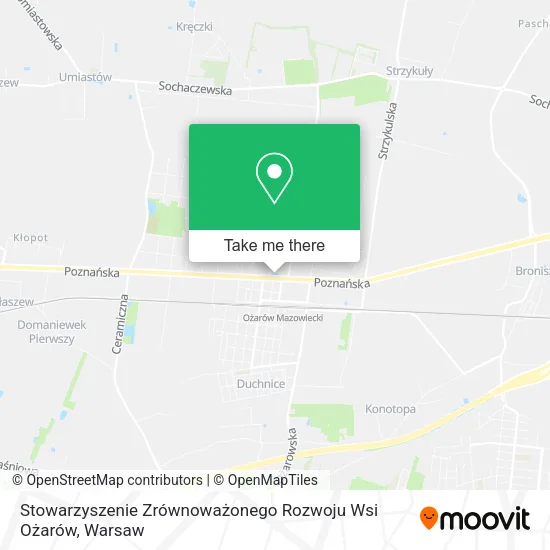 Карта Stowarzyszenie Zrównoważonego Rozwoju Wsi Ożarów